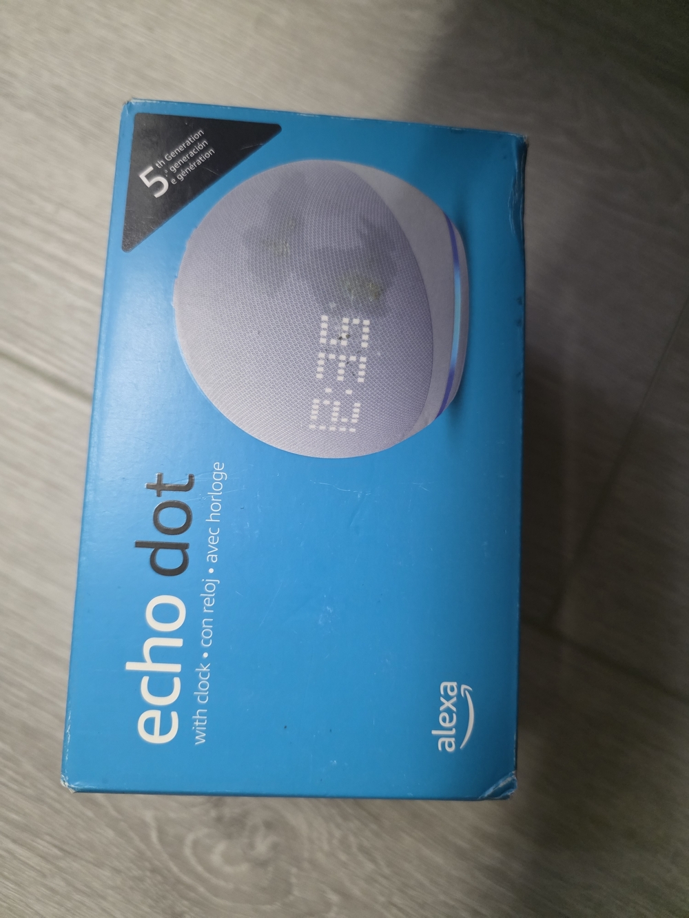 Amazon Echo Dot Smart Speaker - White with Blue Packaging